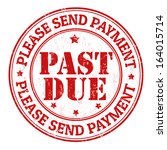 Past due grunge rubber stamp on white, vector illustration