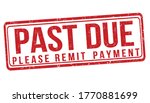 Past due sign or stamp on white background, vector illustration