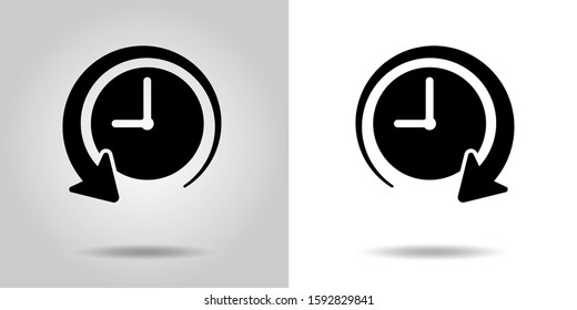 The past and the future of time Clock icon, sign set