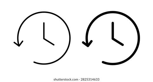 Past icon representing previous events, history, time, memories, and earlier periods. This editable vector icon suits timelines, calendars, education, history, planning, and business designs.