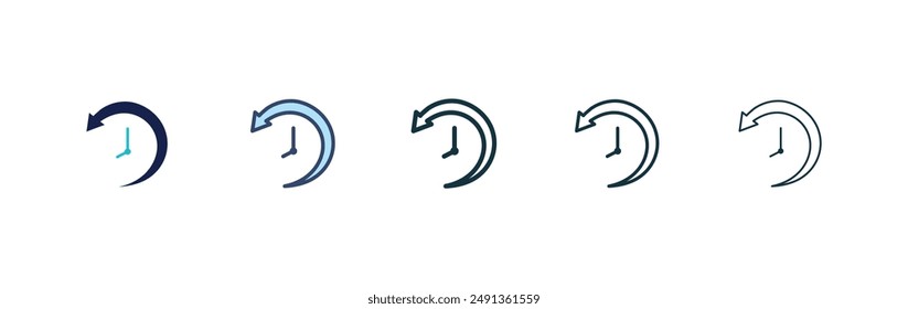 Past icon set on white background