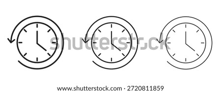 Past icon thin line symbol on white background, editable stroke vector illustration