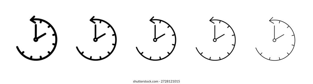 Vetor de ícone passado no pictograma linear de traçado editável