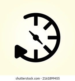 Past icon vector, Past transparent sign , black time symbols