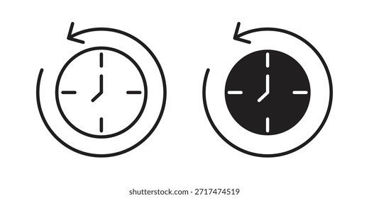 Ícones passados. Pixel perfeito. Ícone de contorno de vetor. Conceito de logotipo plano.