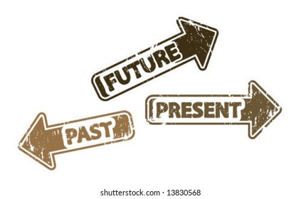 Past Present Future Arrows Grunge