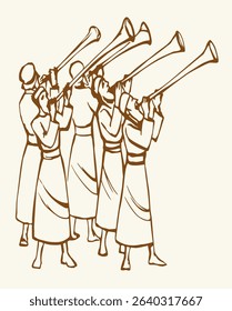Past retro age royal fun dance party male jewish god priest group team prayer sing pray folk song call. East jew human carnival tool tune bass sound islam muslim hand draw arab sketch biblical war art