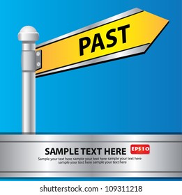 Past signpost,Vector