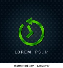 Past Time Bright Green chromium precious metallic 3D Icon / Logo Design