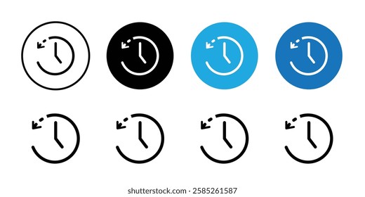 Past time icon Black line art vector logo set