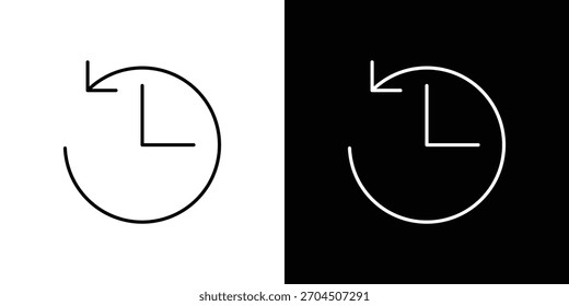 Ícone de hora anterior traçado vetorial editável para designs da Web