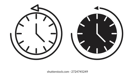 Icono del tiempo pasado. cartel plano lleno para el concepto móvil y el Diseño web