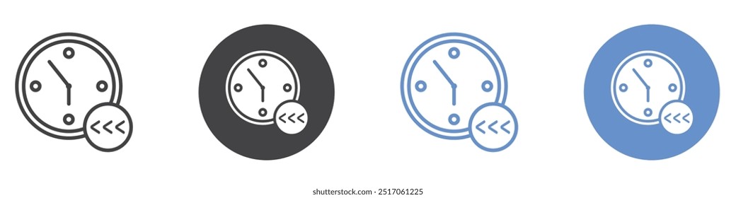 Past time icon flat line symbol set.