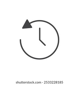 Past time icon Flat simple outline set