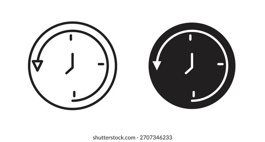 Icono de tiempo pasado. Colección de estilo plano y de trazo. símbolo simple