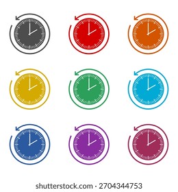 Ícone da hora passada isolado no plano de fundo branco. Definir ícones coloridos