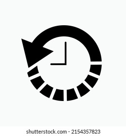 Icono de tiempo pasado. Largo tiempo, símbolo de siempre sucede - vector.