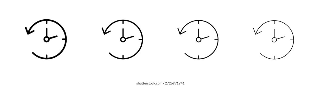 Icono de tiempo pasado en estilo de línea de trazo moderno. Vector 10 eps