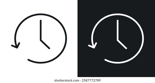 Past time icon set black and white colors. Graphic Vector icons pack