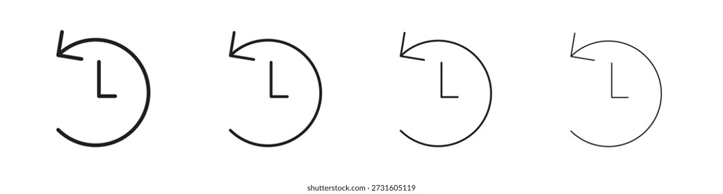 Past time icon set. editable stroke eps 10 vector illustration.