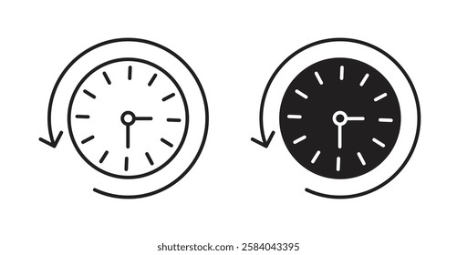 Past time icon set in thin line. vector illustrations for web