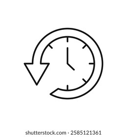 Past time icon. simple thin line vector icon