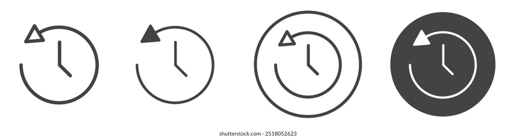 Past time icon thin line illustration