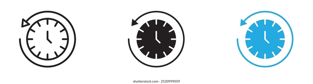 Past time icon thin line illustration