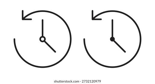 Icono de tiempo pasado. Ilustración vectorial, plano y carrera