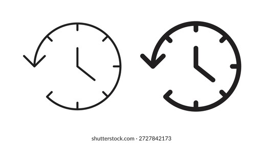 Iconos del tiempo pasado. Iconos de contorno Vector colección. ilustraciones planas