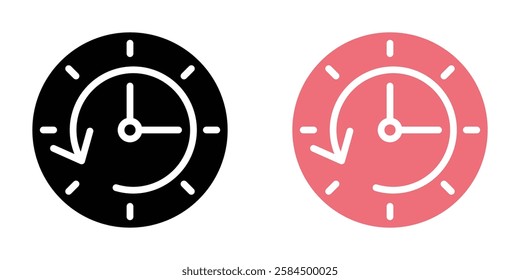 Past time icons pack in black and colored version