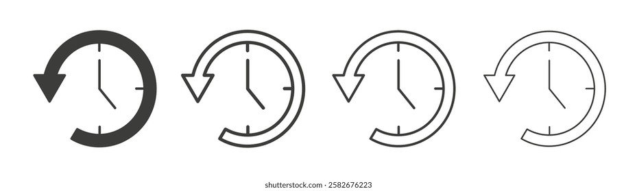 Past time icons set vectors graphic designs