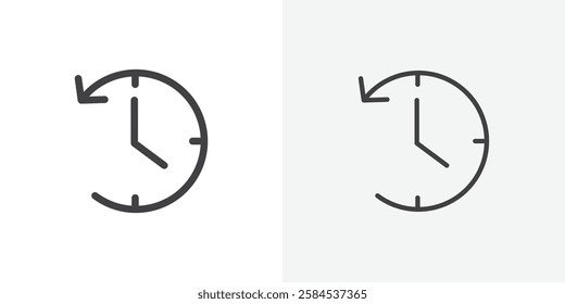 Past time icons vectors illustrations in black fill and liner versions