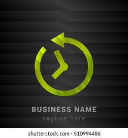 Past Time Lime Green and Black silk fashion premium icon / Logo