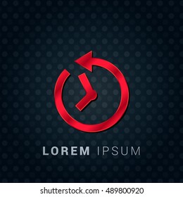 Past Time Red chromium precious metallic 3D Icon / Logo Design