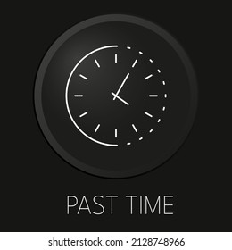 Past time scorpion vector line icon on 3D button isolated on black background. Premium Vector.