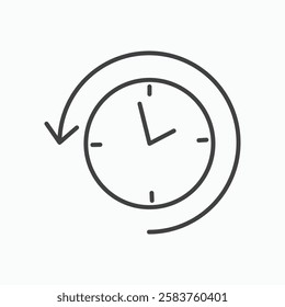 Past time vector icon isolated in black line