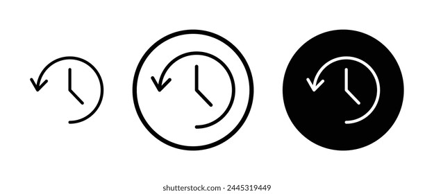 Past Time Vector Icon Set Suitable for Apps and Websites UI Designs. Recent Browser History Icon. Past Days Sign.