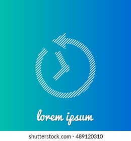 Past Time White stroke fill with blue & green gradient background Icon / Logo Design