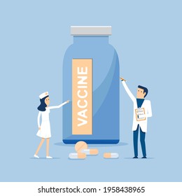 Past vaccines are medically validated, Vector illustration in flat style