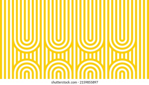 Pasta abstract background with yellow lines, pasta geometric pattern, noodle texture, vector illustration