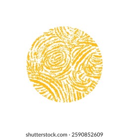 Pasta abstract circle logo. Spaghetti texture sign. Italian noodle, asian, japan or chinese food. Yellow swirls. Culinary art, hand drawn kitchen decor. Vector isolated on transparent background