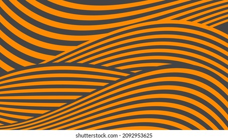 Pasta background. Spaghetti abstract geometric pattern. Macaroni yellow banner. Wavy abstract pattern. Pasta vector illustration