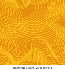 Pasta background, spaghetti abstract geometric pattern. Macaroni yellow poster. Wavy pattern. 