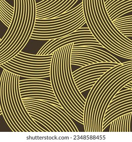 Fondo de pasta, espagueti patrón geométrico abstracto. Afiche amarillo fideos.