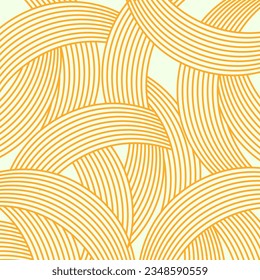 Pasta background, spaghetti abstract geometric pattern. Noodle yellow poster.