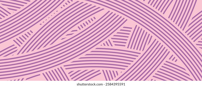 Pasta background, spaghetti abstract geometric pattern. Purple macaroni poster. Wavy abstract pattern. Pasta vector illustration