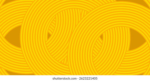 Pasta background, spaghetti abstract geometric pattern. Yellow macaroni poster. eps 10