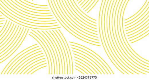Fondo de pasta, patrón geométrico abstracto de espagueti. Afiche amarillo de macarrones. Patrón abstracto ondulado. Ilustración vectorial de pasta