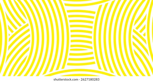 Pasta background, spaghetti abstract geometric pattern. Yellow macaroni poster. Modern vector illustration.